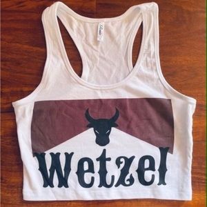 White Wetzel Crop Top